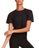 tie back crop tee in black