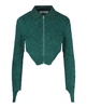 monogram zip-up fitted cropped jacket