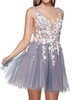 a-line two-tone mini dress in storm cloud