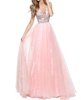 sparkly bodice prom dress in blush print