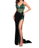 cut glass sequin prom dress in emerald