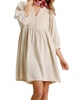 dancing alone embroidered dress in oatmeal