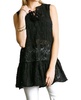 lace up sleeveless lace tunic in black