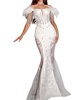 off-shoulder glitter dress in white