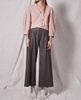 soft wrap top snap on cropped leather jacket in pink