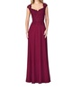 fitted scalloped sweetheart evening dress in wine