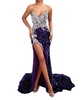 side slit maxi dress in royal purple