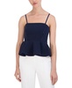 BCBGeneration Women's Straight Neck Sleeveless Pinstripe Peplum Top