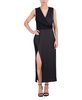 BCBGMAXAZRIA Women's Sleeveless Surplice Neck Satin Maxi Dress