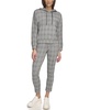 Andrew Marc Women's Long Sleeve Fashion Hoodie, Black Plaid