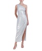 BCBGMAXAZRIA Women's One Shoulder Neck Sunburst Pleated Maxi Dress