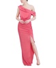 BCBGMAXAZRIA Women's One Shoulder Neck Evening Maxi Dress with Pleated Detail