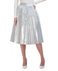 BCBGMAXAZRIA Women's Lame Pleated a Line Midi Skirt