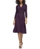 Tommy Hilfiger Women's Long Sleeve Jersey Midi Dress with Pleated Skirt