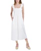 BCBGeneration Women's Square Neck a Line Smoked Midi Dress