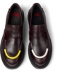 Burgundy leather loafers for women
