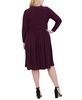 Plus Size Ruched 3/4-Sleeve Midi Dress