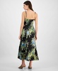 Women's Palm-Print Satin Midi Dress, Exclusively at Macy's