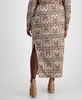 Trendy Plus Size Printed Knit Crepe Side-Slit Skirt, Exclusively at Macy's 