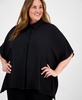 Plus Size Dolman-Sleeve Vented-Hem Blouse