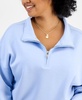 Trendy Plus Size Quarter-Zip Scuba Knit Pullover, Created for Macy's