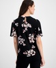 Women's Printed Short-Bell-Sleeve Blouse 