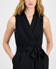 Women's Shawl-Collar Belted Straight-Leg Jumpsuit, Exclusively at Macy's