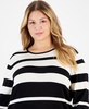 Plus Size Variegated-Stripe Sweater