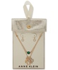 Gold-Tone Multi-Luck Charms Necklace & Earrings Set 