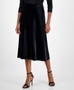 Women's Flare Midi Velvet Pull-On Skirt 