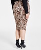 Trendy Plus Size Cheetah-Print Midi Skirt, Created for Macy's