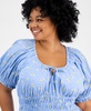 Women's Plus Short-Sleeve Clip-Dot Midi Dress, Created for Macy's