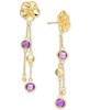 Swiss Blue Topaz Flower Dangle Drop Earrings (4 ct. t.w.) in 14k Gold-Plated Sterling Silver (Also in Citrine & Amethyst)