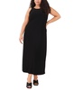 Plus Size Sleeveless Keyhole-Back Crewneck Maxi Dress
