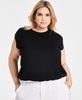 Trendy Plus Short-Sleeve Blouson Crewneck Top, Exclusively at Macy's