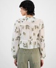 Women's Floral-Print Ruffled Crinkle Top, Exclusively at Macy's