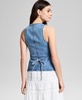 Women's Petite Square-Neck Denim Vest, Exclusively at Macy's