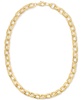 Polished Rolo Link Chain 18" Necklace in 14k Gold Over Sterling Silver Made in Italy