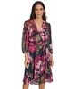 Women's Printed Surplice-Neck A-Line Faux-Wrap Dress