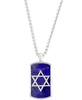 EFFY® Men's Lapis Lazuli Star of David Dog Tag 22" Pendant Necklace in Sterling Silver