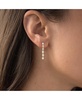 Cubic Zirconia Rhodium Plated Dangling Bezel Set Earrings (Also in 14k Gold Over Silver)