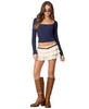 Womens Mora Lace Trim Ribbed T Shirt