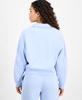 Petite Piped-Trim Cropped Spread-Collar Sweatshirt, Exclusively at Macy's
