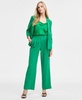 Women's Ruched-Sleeve Blazer, Satin Cowlneck Top & Wide-Leg Pants, Exclusively at Macy's