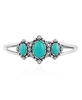 Sterling Silver Women's Cuff Bracelet Blue Turquoise Gemstone Size Small - Large