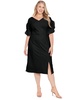 Plus Size Ruffled-Sleeve V-Neck Sheath Dress