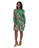 Women's Chiffon Pleated Floral-Print Dress