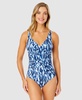 Women's Printed Draped Underwire One-Piece Swimsuit