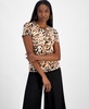 Women's Animal Print Mesh Top, Exclusively at Macy's 