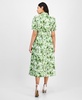 Women's Cotton Puff-Sleeve Belted Shirtdress